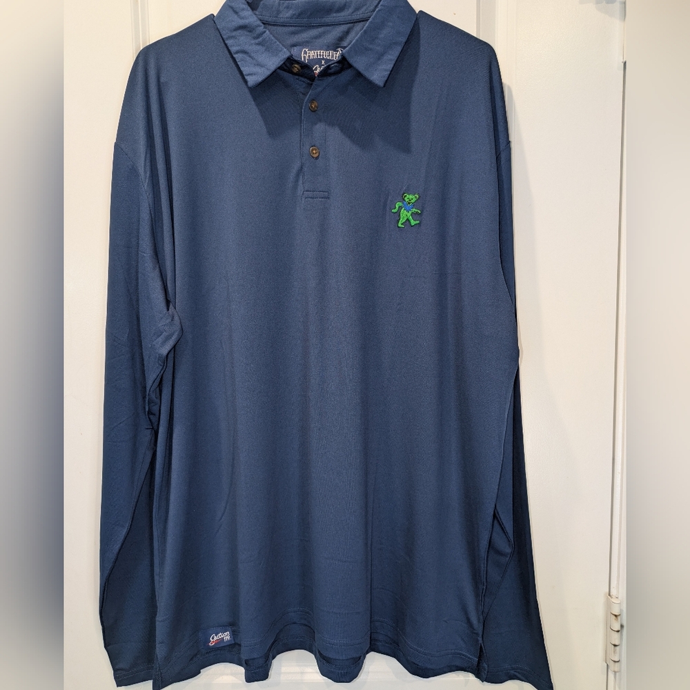 NWOT Grateful Dead x Section 119 Long Sleeve Polo Green Bear XXL